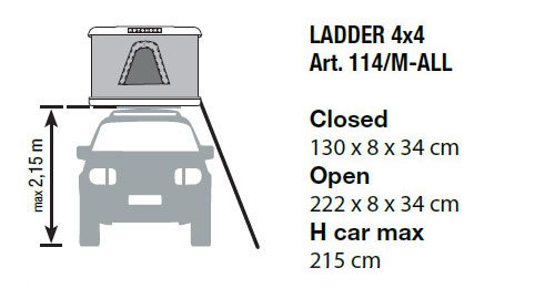 Hliníkový žebřík pro SUV (max 215 cm)
